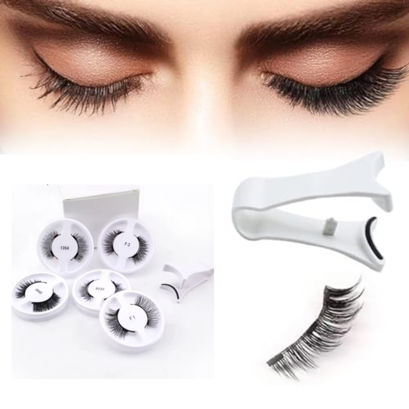 LASHEA™ - Paires (5)  de Faux-Cils Magnétiques 3D Naturels