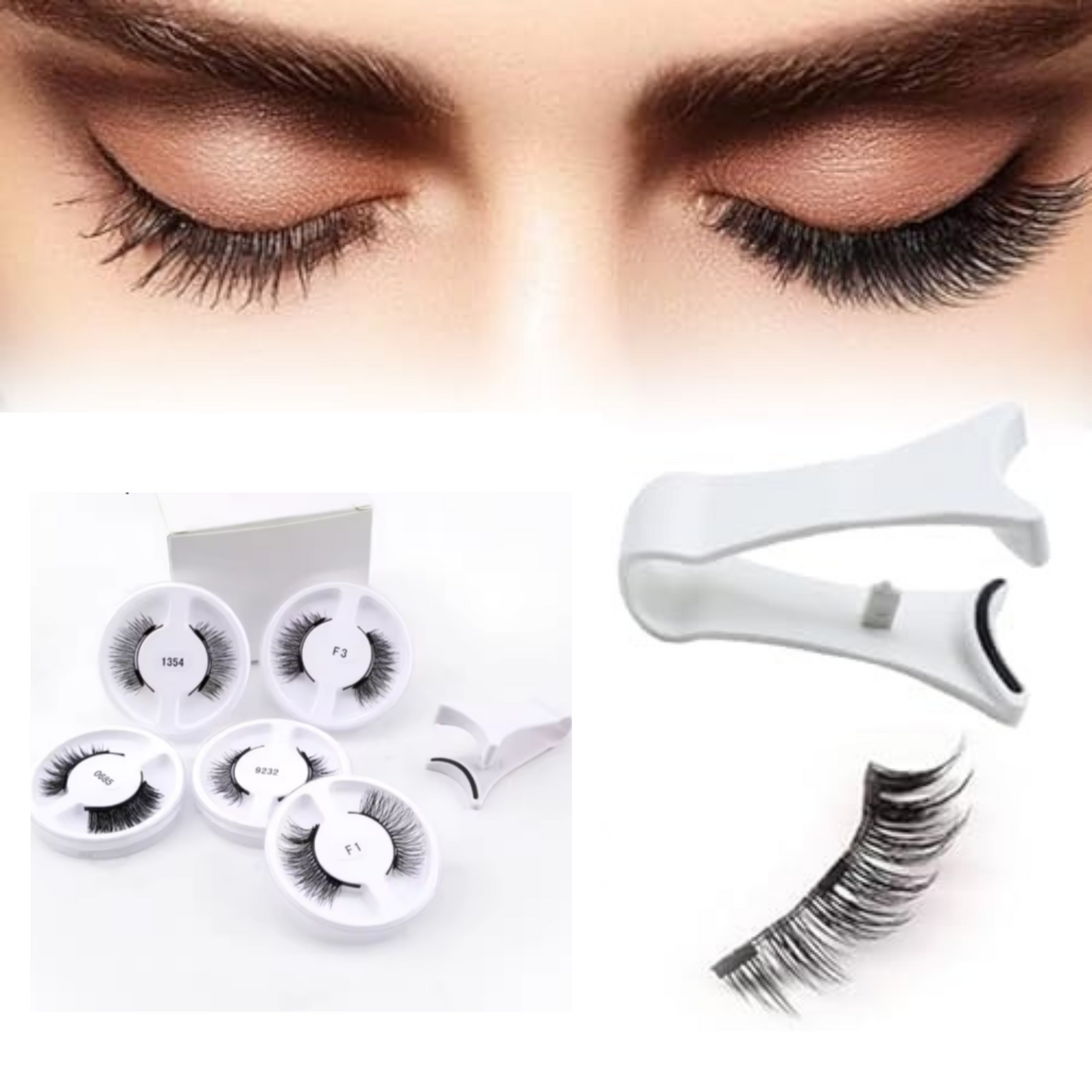 LASHEA™ - Paires (5)  de Faux-Cils Magnétiques 3D Naturels